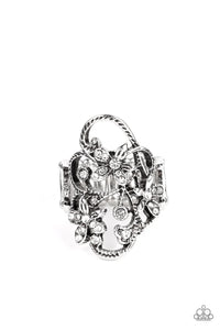 Paparazzi Flirtatiously Flowering - White Ring