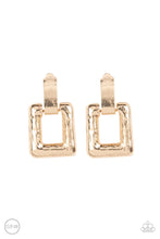 Load image into Gallery viewer, Paparazzi 15 Minutes Of FRAME - Gold Earrings
