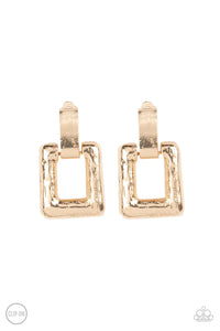 Paparazzi 15 Minutes Of FRAME - Gold Earrings
