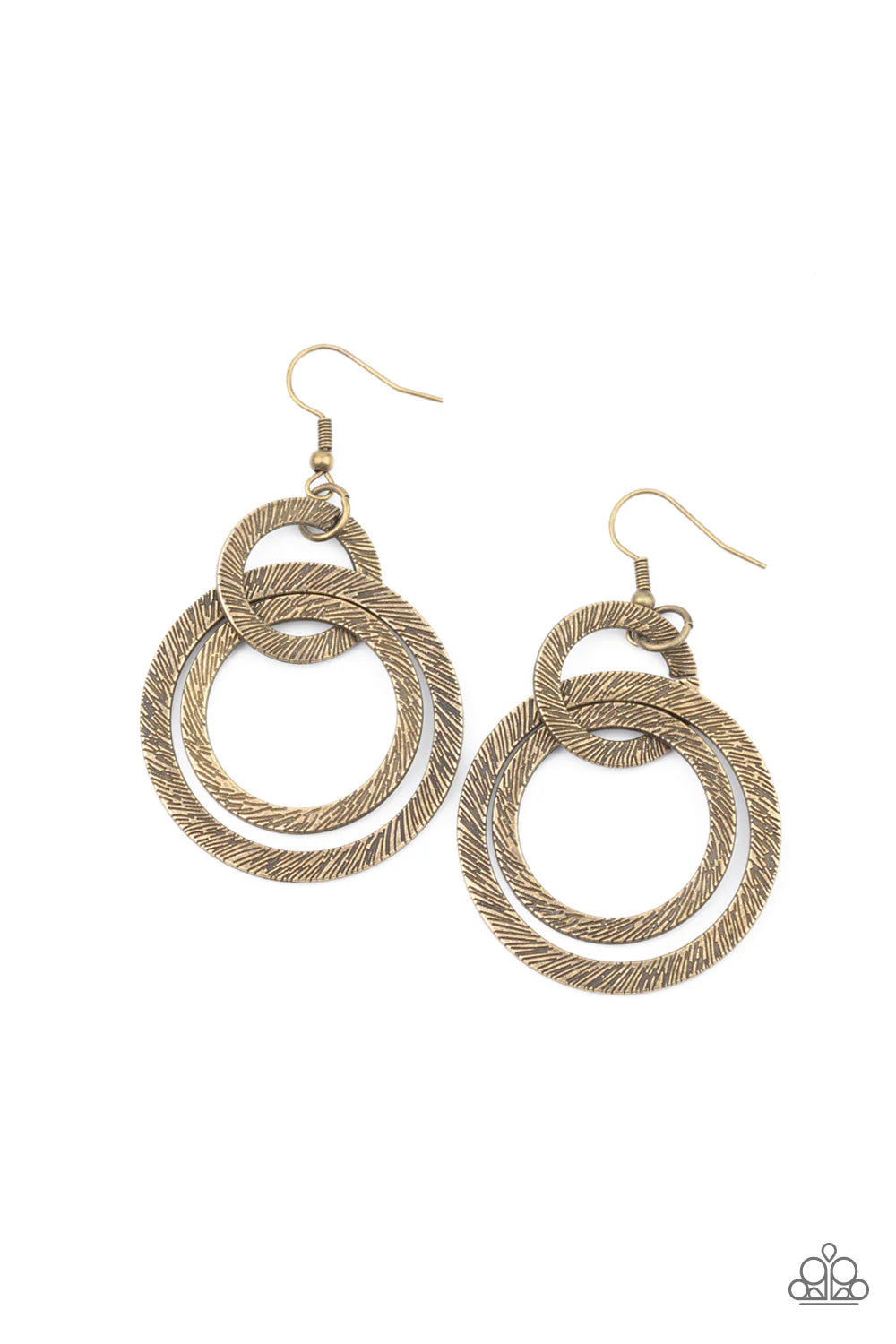 Paparazzi Distractingly Dizzy - Brass Earrings
