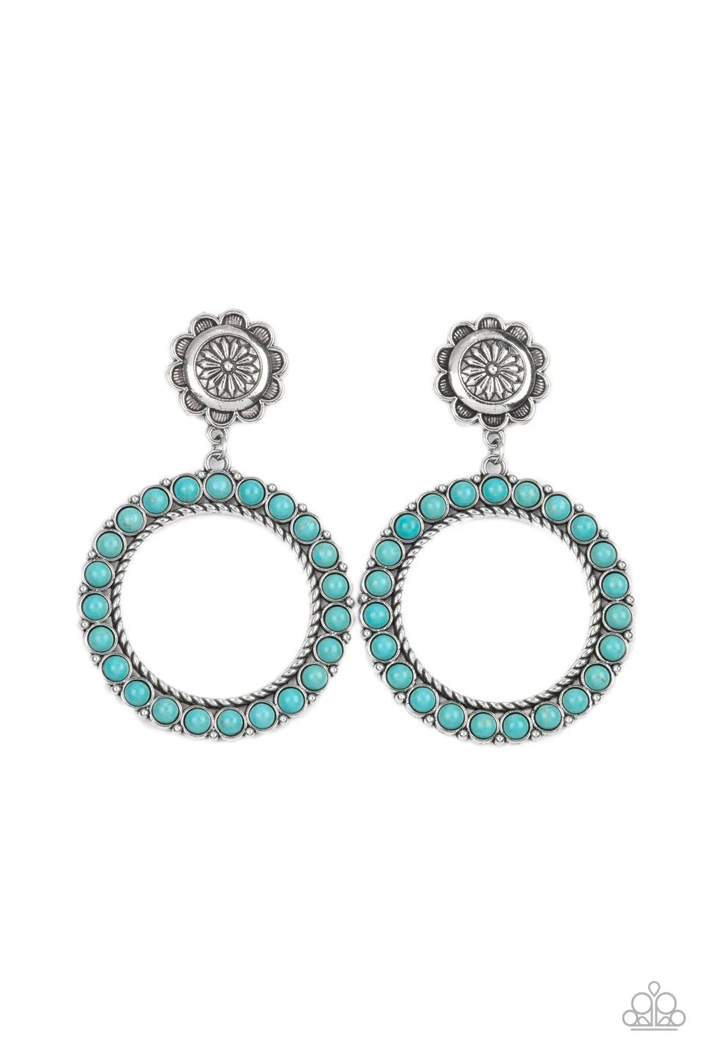 Paparazzi Playfully Prairie - Blue Earrings