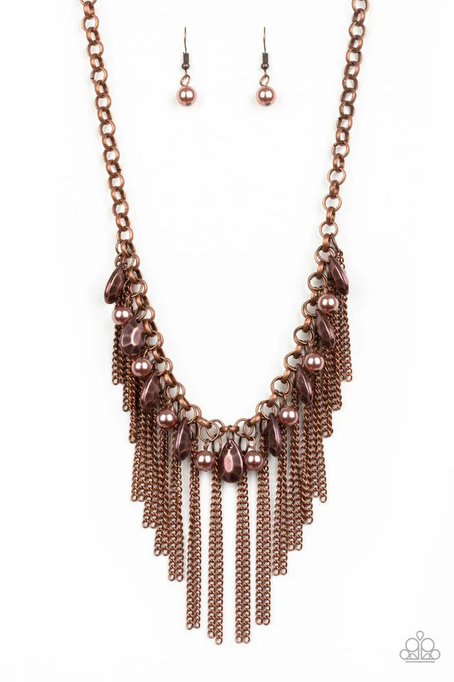 Paparazzi Industrial Intensity - Copper Necklace