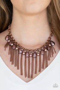 Paparazzi Industrial Intensity - Copper Necklace