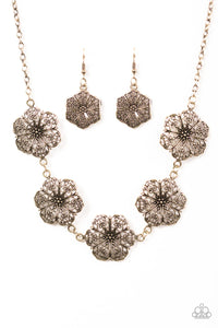 Paparazzi Floral Fluorescence - Brass Necklace