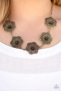 Paparazzi Floral Fluorescence - Brass Necklace