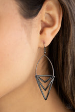 Load image into Gallery viewer, Proceed With Caution - black -Paparazzi earrings
