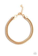 Load image into Gallery viewer, Paparazzi "One-Two Knockout" Gold Mens Bracelet Paparazzi Jewelry
