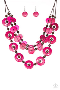 Paparazzi Catalina Coastin - Pink Necklace