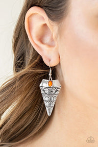 Paparazzi Jurassic Journey - Orange Earring