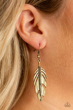 Load image into Gallery viewer, Paparazzi Lookin Fly - Brass Earring

