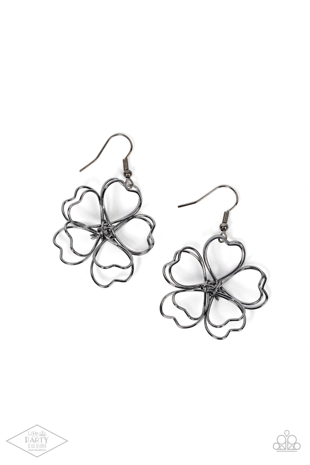 Paparazzi Daisy Double - Gunmetal Earrings