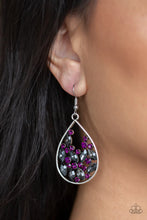 Load image into Gallery viewer, Paparazzi Cash Or Crystal - Purple Earring
