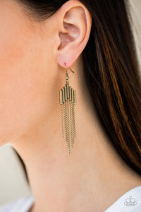 Paparazzi Radically Retro - Brass Earrings