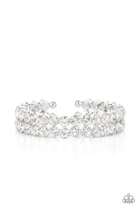 Paparazzi Megawatt Majesty - White Bracelet