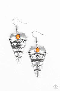 Paparazzi Jurassic Journey - Orange Earring