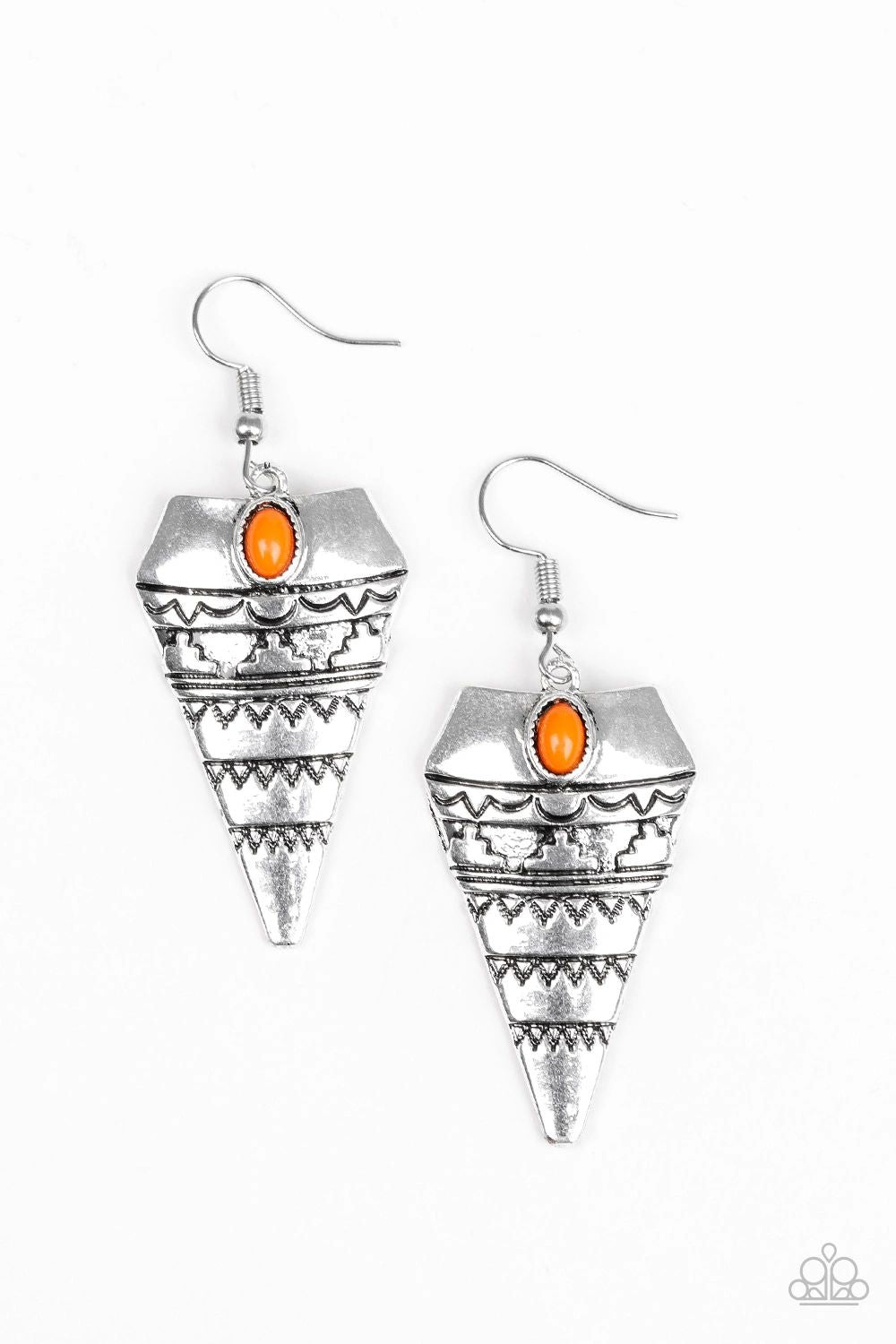 Paparazzi Jurassic Journey - Orange Earring