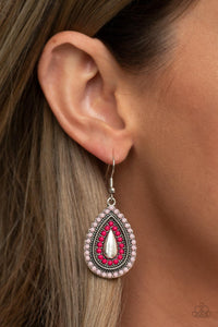 Paparazzi Beaded Bonanza - Pink Earring