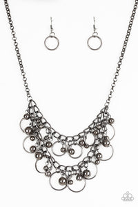 Paparazzi Warning Bells - Black Necklace
