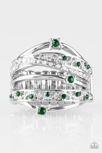 Paparazzi Making The World Sparkle - Green Ring