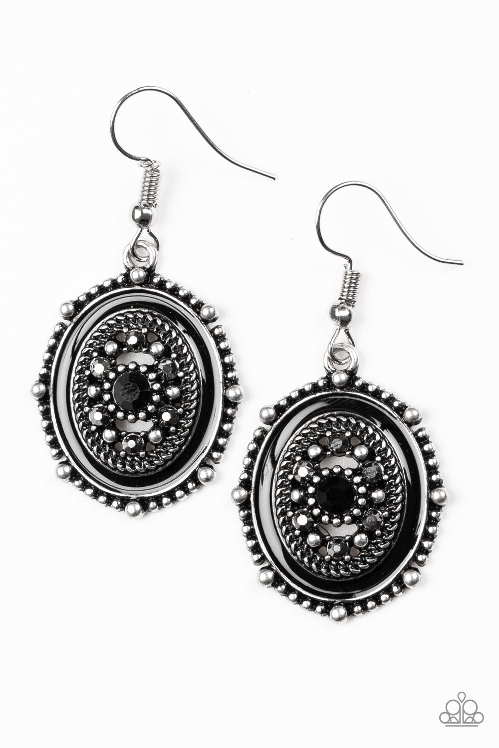 Paparazzi Picture of WEALTH - Black Earrings