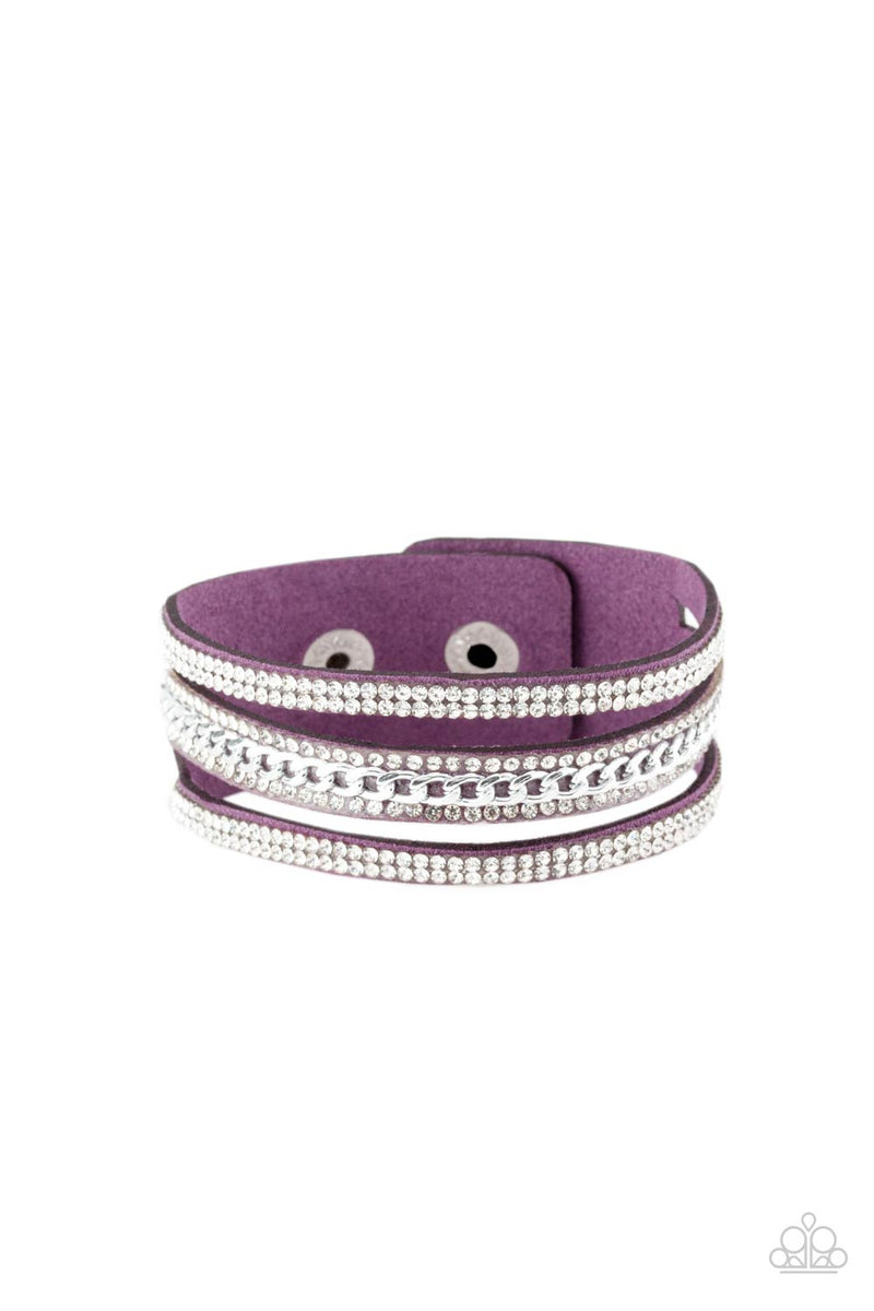 Paparazzi Rollin In Rhinestones - Purple Bracelet