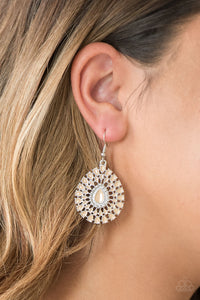 Paparazzi City Chateau - Brown Earring