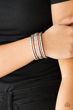 Load image into Gallery viewer, Paparazzi Rebel In Rhinestones - Orange Bracelet
