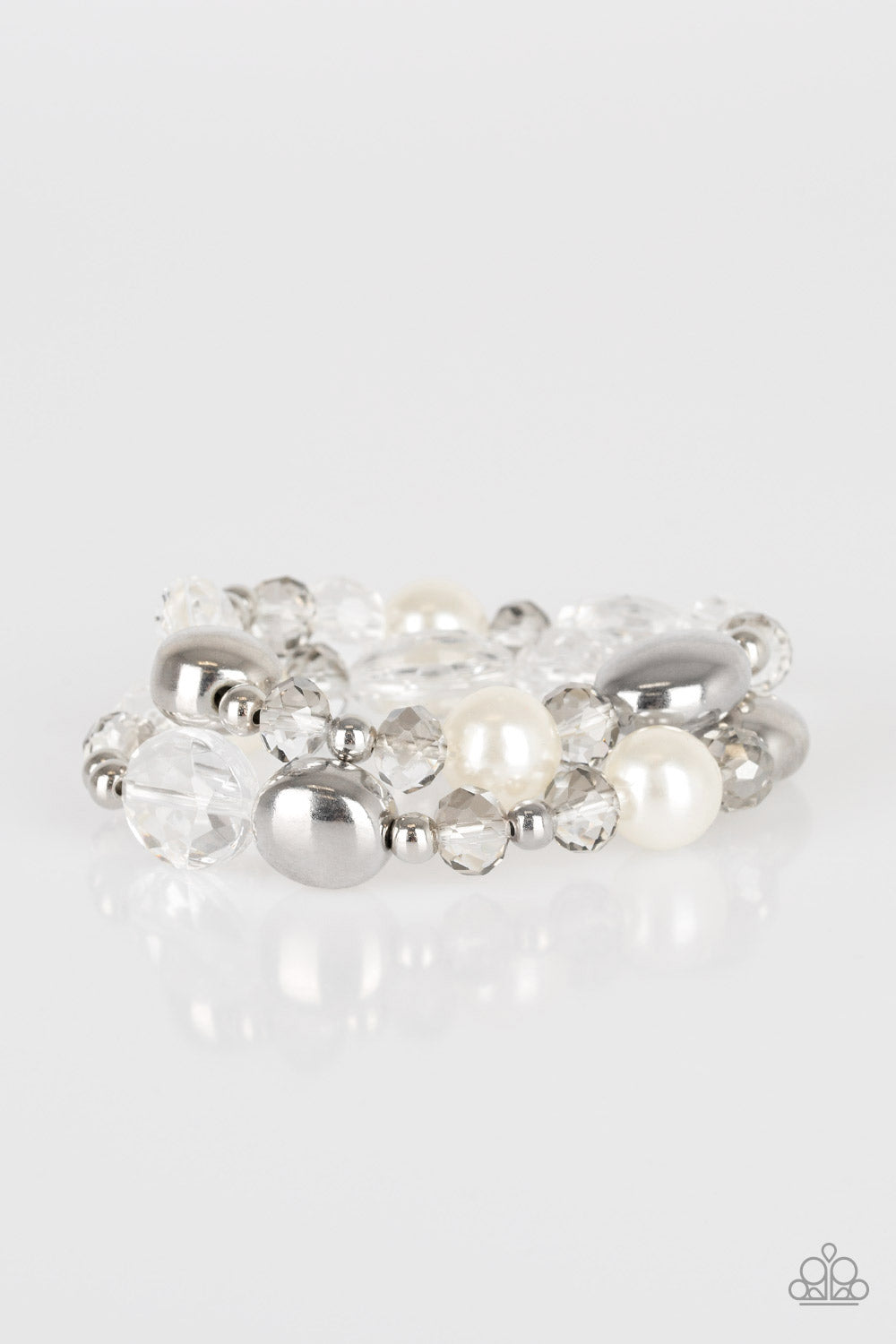 Paparazzi Downtown Dazzle - White Bracelet