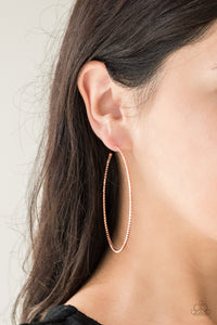 Paparazzi Hooked On Hoops - Copper Earring