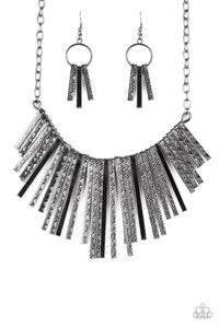 Paparazzi Welcome To The Pack - Black Necklace