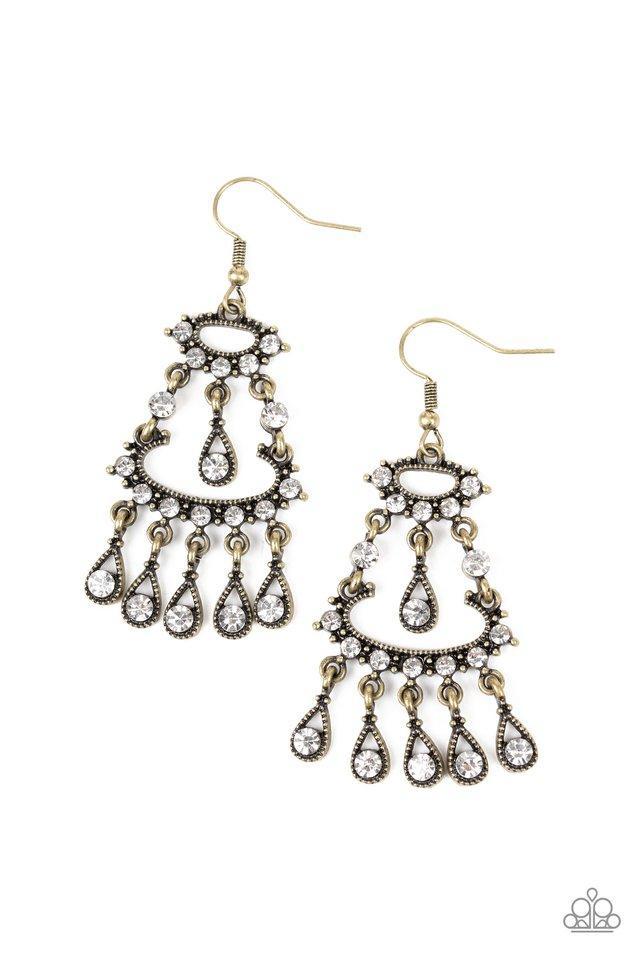 Paparazzi Chandelier Shimmer - Brass Earring