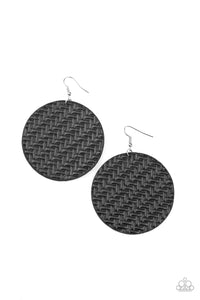 Paparazzi Plaited Plains - Black Earring