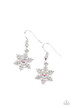 Load image into Gallery viewer, Paparazzi Starlet Shimmer Iridescent Snowflake Earring
