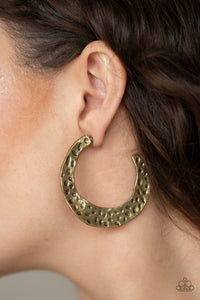 Paparazzi The HOOP Up - Brass Earrings