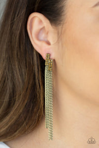 Paparazzi Radio Waves - Brass Earring