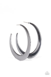 Paparazzi Moon Beam - Black Earrings