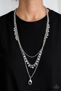 Paparazzi Pearl Pageant - Silver Lanyard