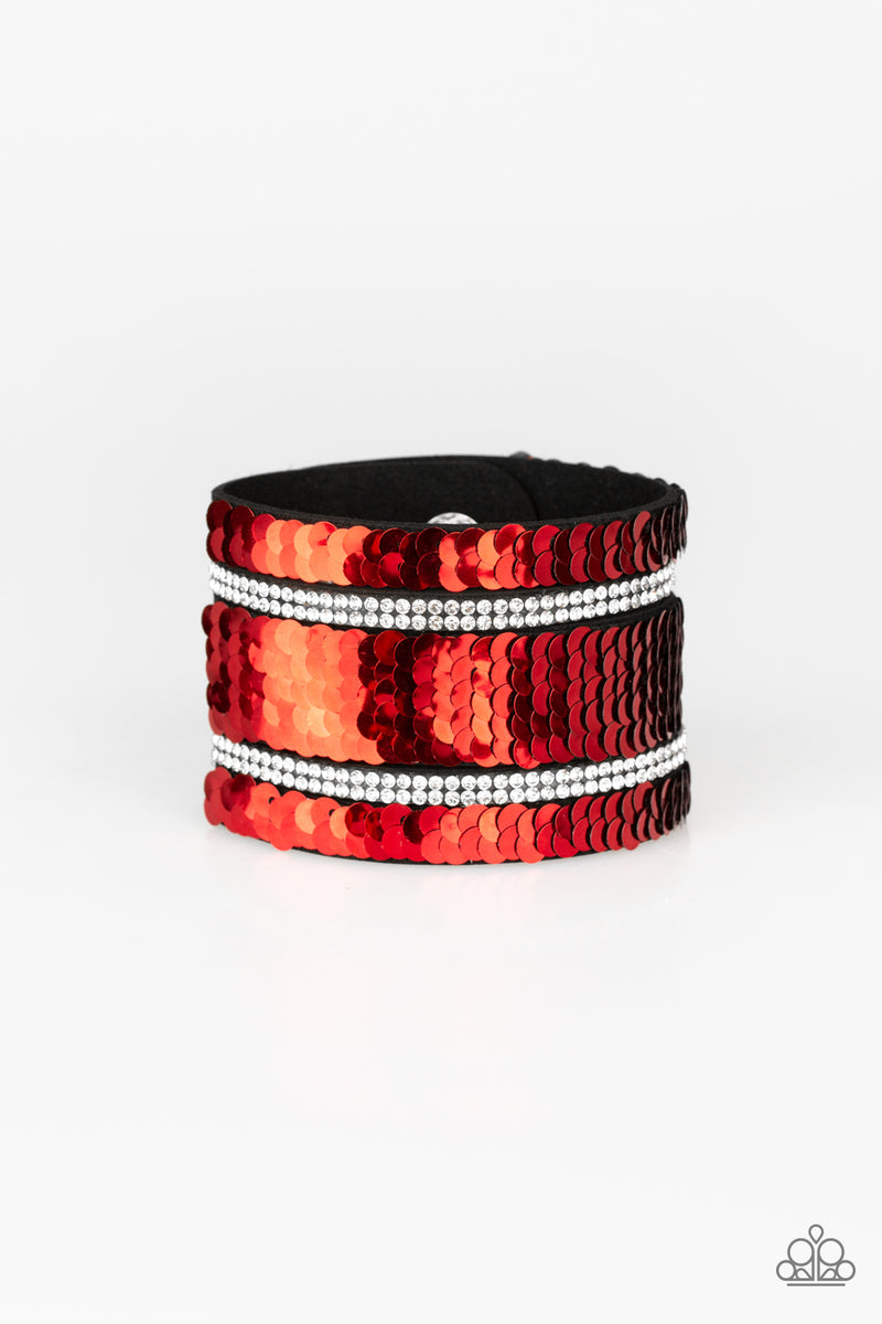 Paparazzi MERMAID Service - Red Bracelet