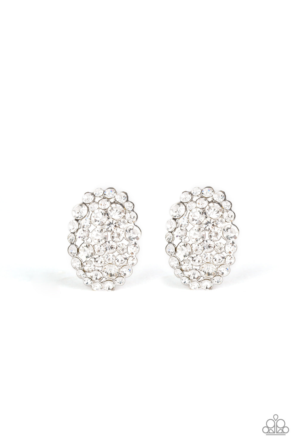Paparazzi Daring Dazzle - White Earring