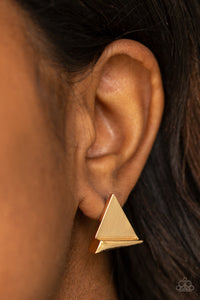 Paparazzi Die TRI-ing - Gold Earrings