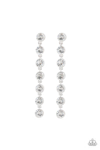 Paparazzi Dazzling Debonair - White Earrings
