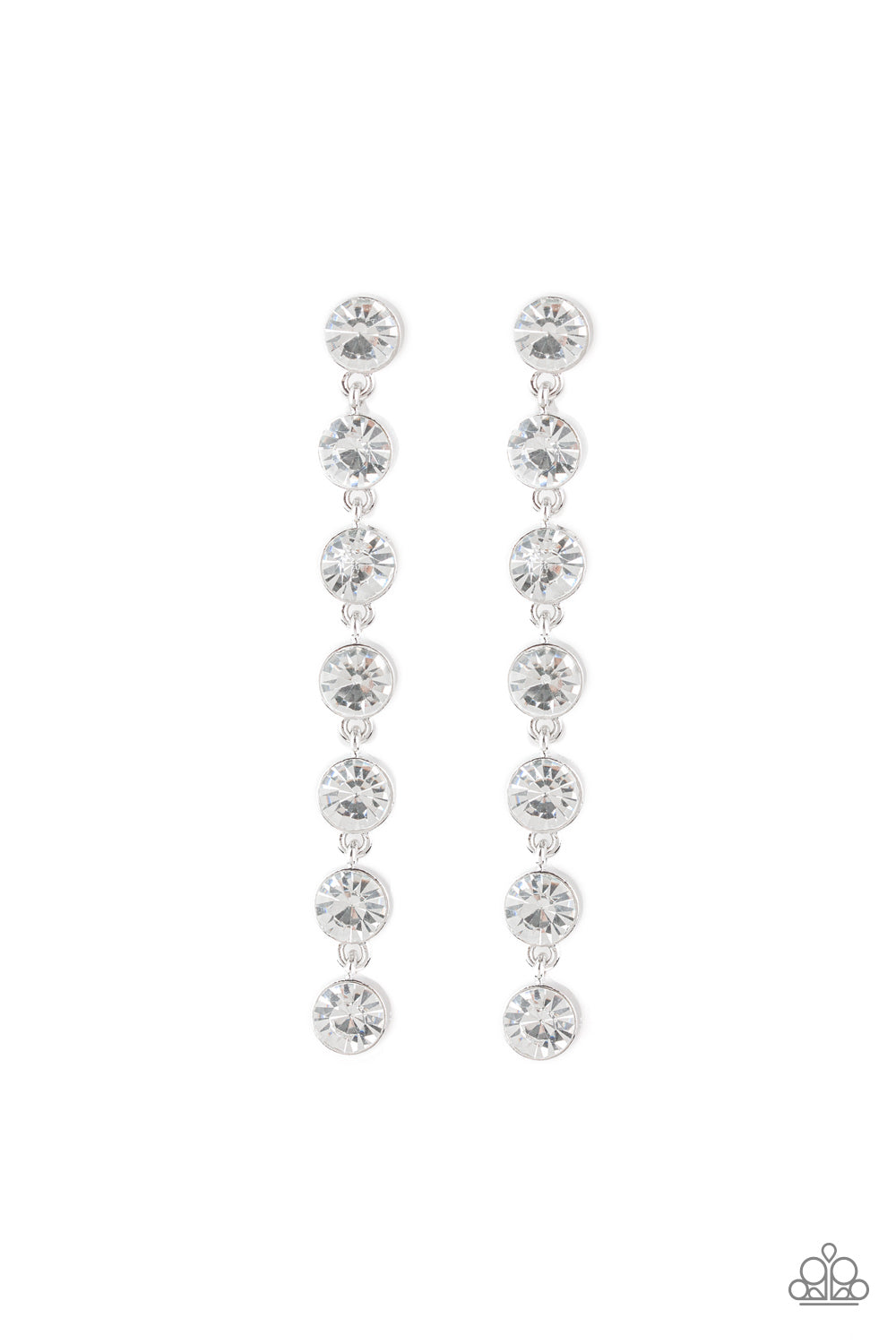 Paparazzi Dazzling Debonair - White Earrings