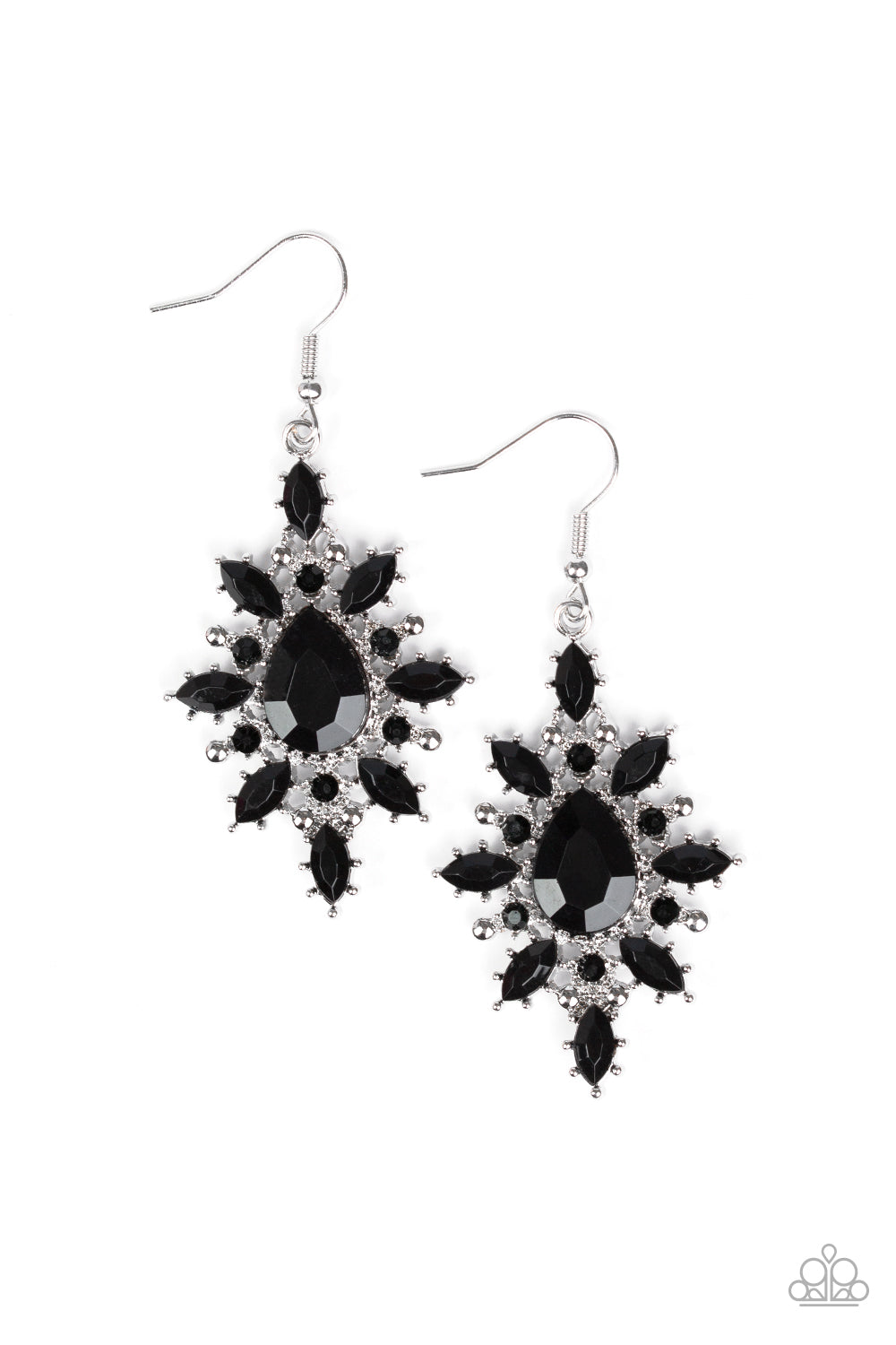 Paparazzi Glamorously Colorful - Black Earring