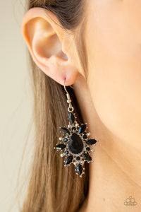 Paparazzi Glamorously Colorful - Black Earring