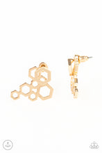 Load image into Gallery viewer, Paparazzi Six-Sided Shimmer - Gold Earrings
