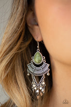 Load image into Gallery viewer, Paparazzi Vintage Vagabond - Green Earring
