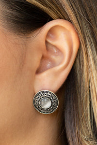 Paparazzi Fine Flora - White Earrings
