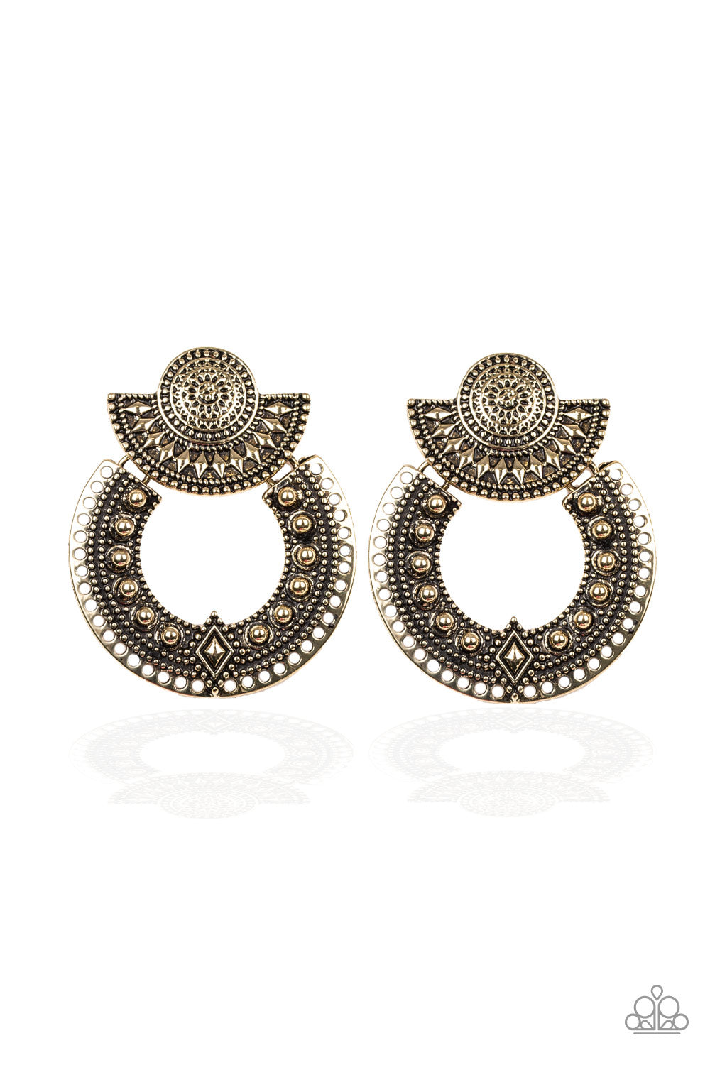 Paparazzi Texture Takeover - Brass Earring