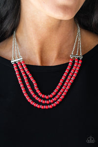 Paparazzi Terra Trails - Red Necklace