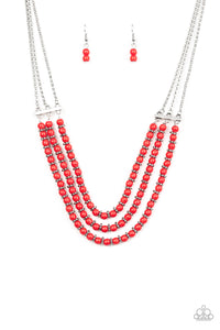 Paparazzi Terra Trails - Red Necklace